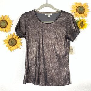 Coldwater Creek NWT Sequin Top Short Sleeve Size XS Women’s